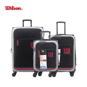 SET VALIJAS WILSON TELA 20"/24"/28" NEGRO/ROJO