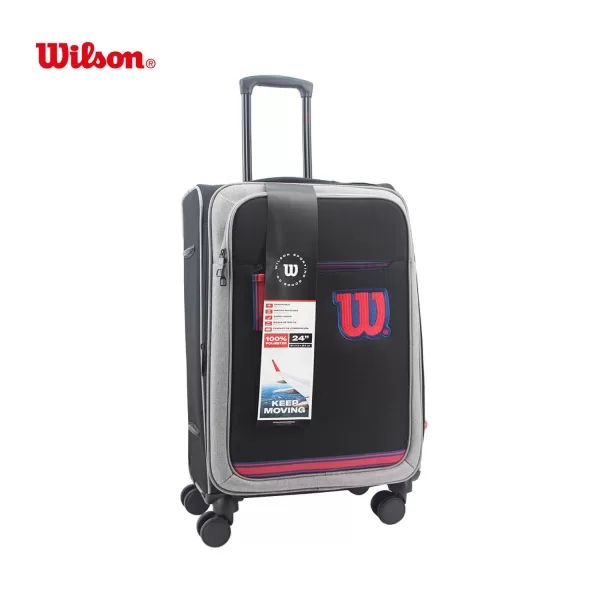 VALIJA WILSON TELA 24" NEGRO/ROJO - Imagen 2