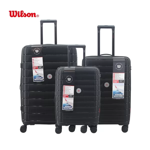 SET VALIJAS WILSON PP 20"/24"/28" NEGRO